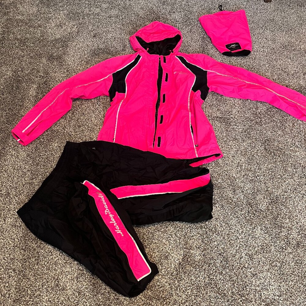 Harley-Davidson® Women's Hi-Vis Reflective Rain Suit Pink/Black